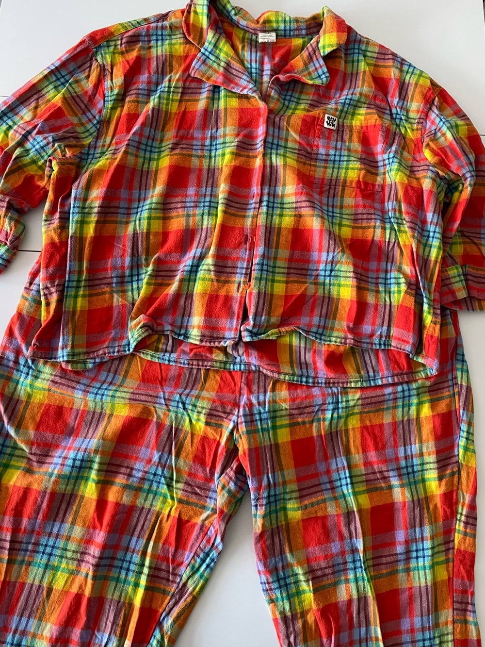 Lucy & Yak Rainbow Plaid Pajamas 2XL